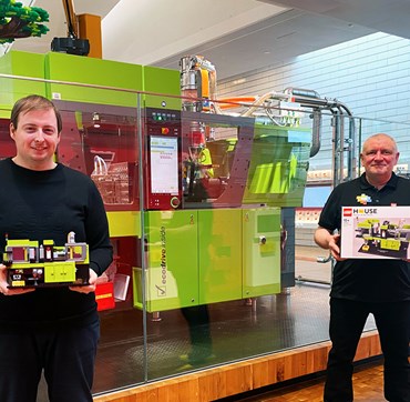 Designers of the new exclusive LEGO House product: The Brick Moulding Machine